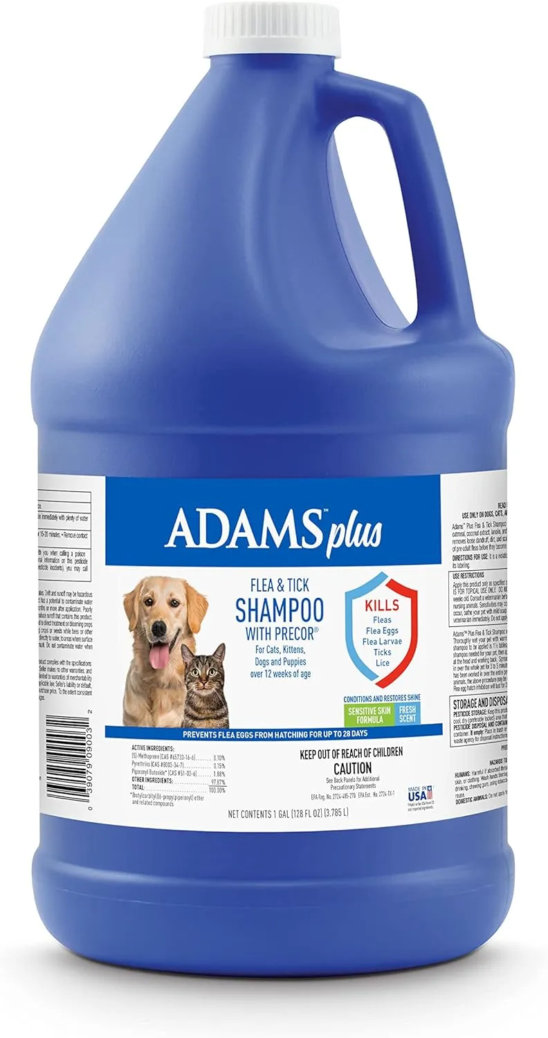 Adams Plus Flea & Tick Shampoo with Precor