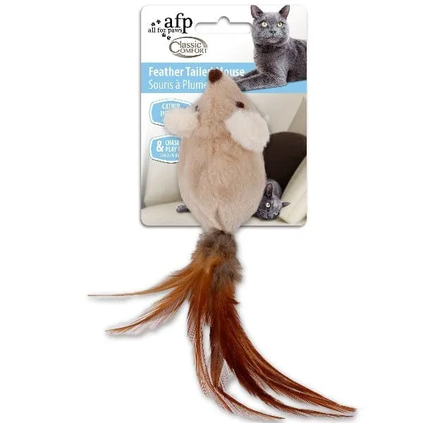 AFP Classic Comfort Feather Tail Mouse Cat Toys