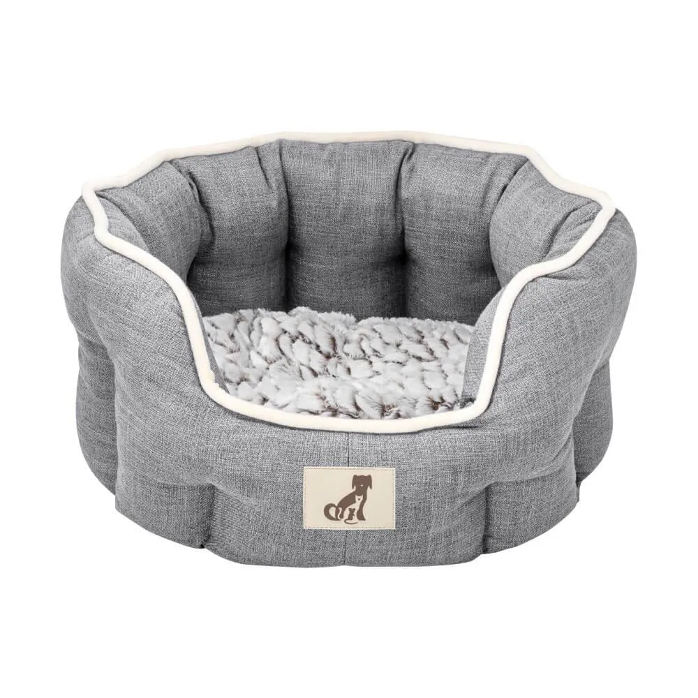 Alfie - Grey Soft Dog Bed  - Size S/M/L