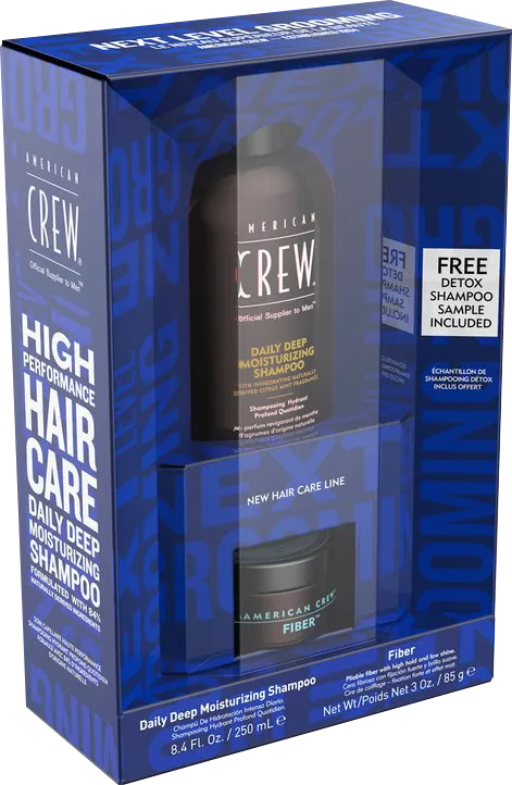 American Crew Next Level Fiber & Daily Deep Moisturizing Shampoo Duo Pack