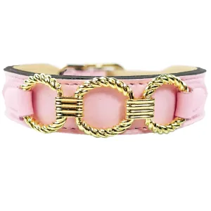 Athena Dog Collar in Sweet Pink & Gold