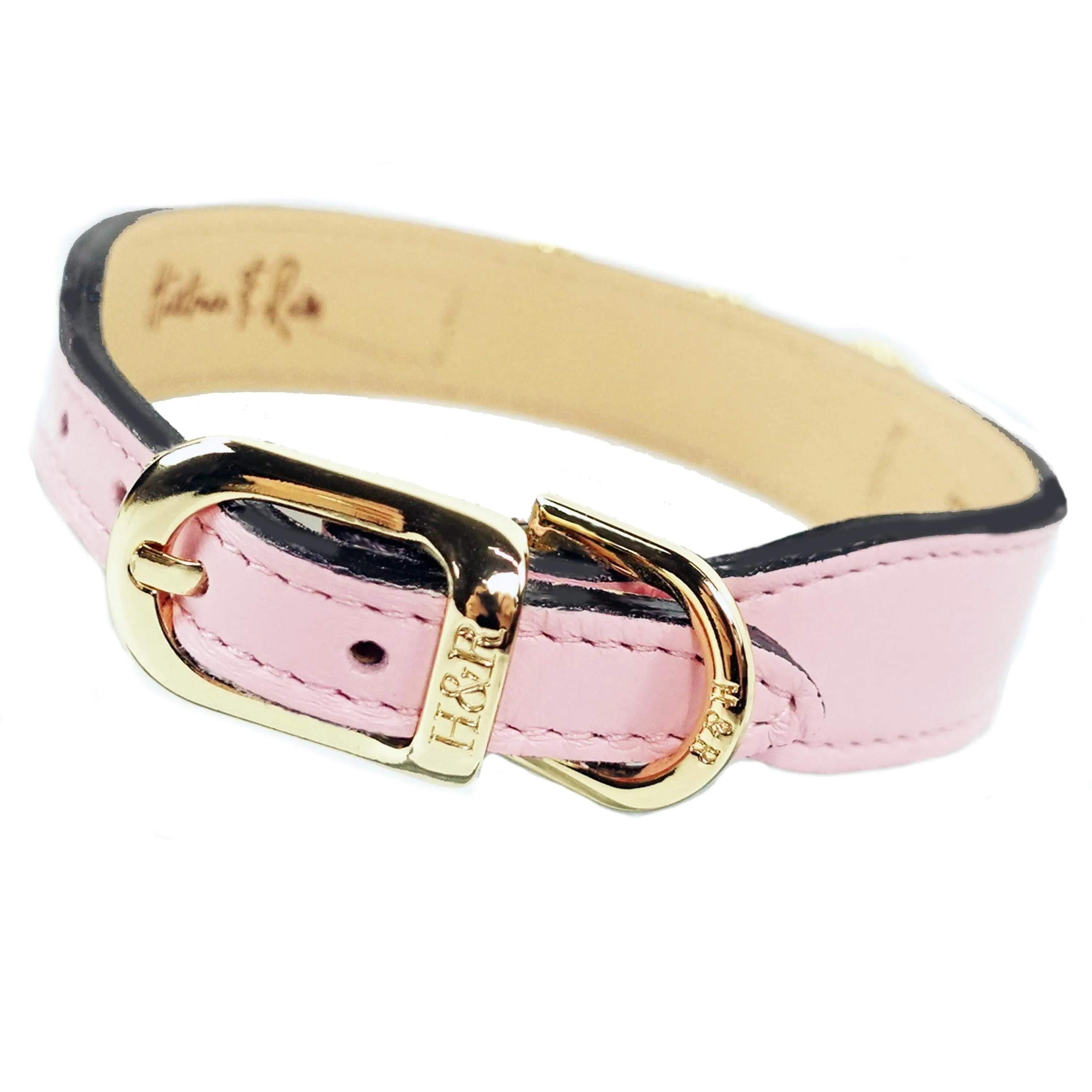 Athena Dog Collar in Sweet Pink & Gold