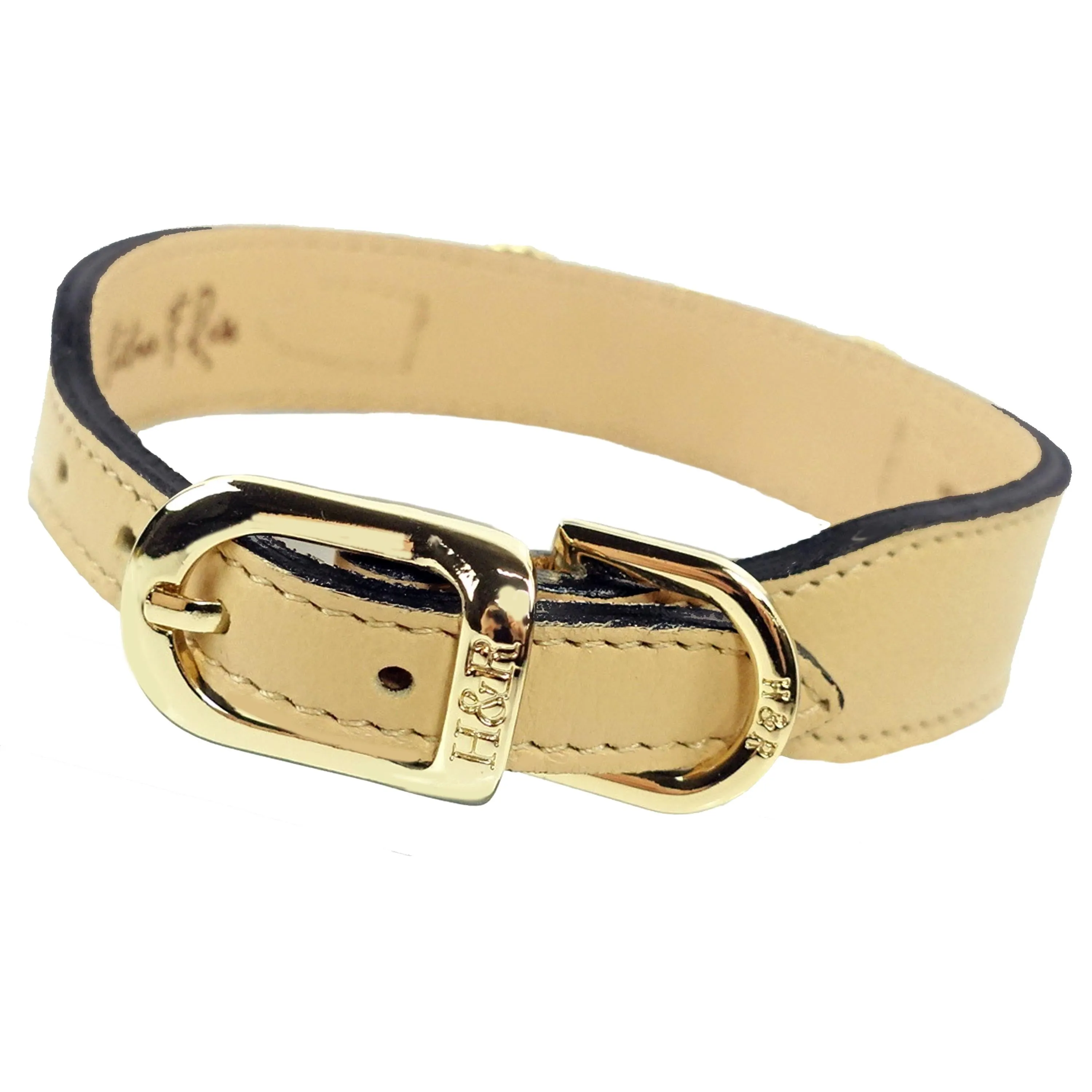 Athena Dog Collar in Vanilla & Gold