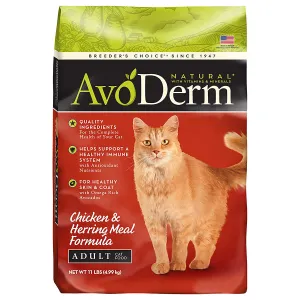 AvoDerm Natural Chicken & Herring Formula Dry Cay Food 11lb