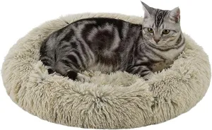 Best Friends by Sheri Cat Donut Bed - Taupe