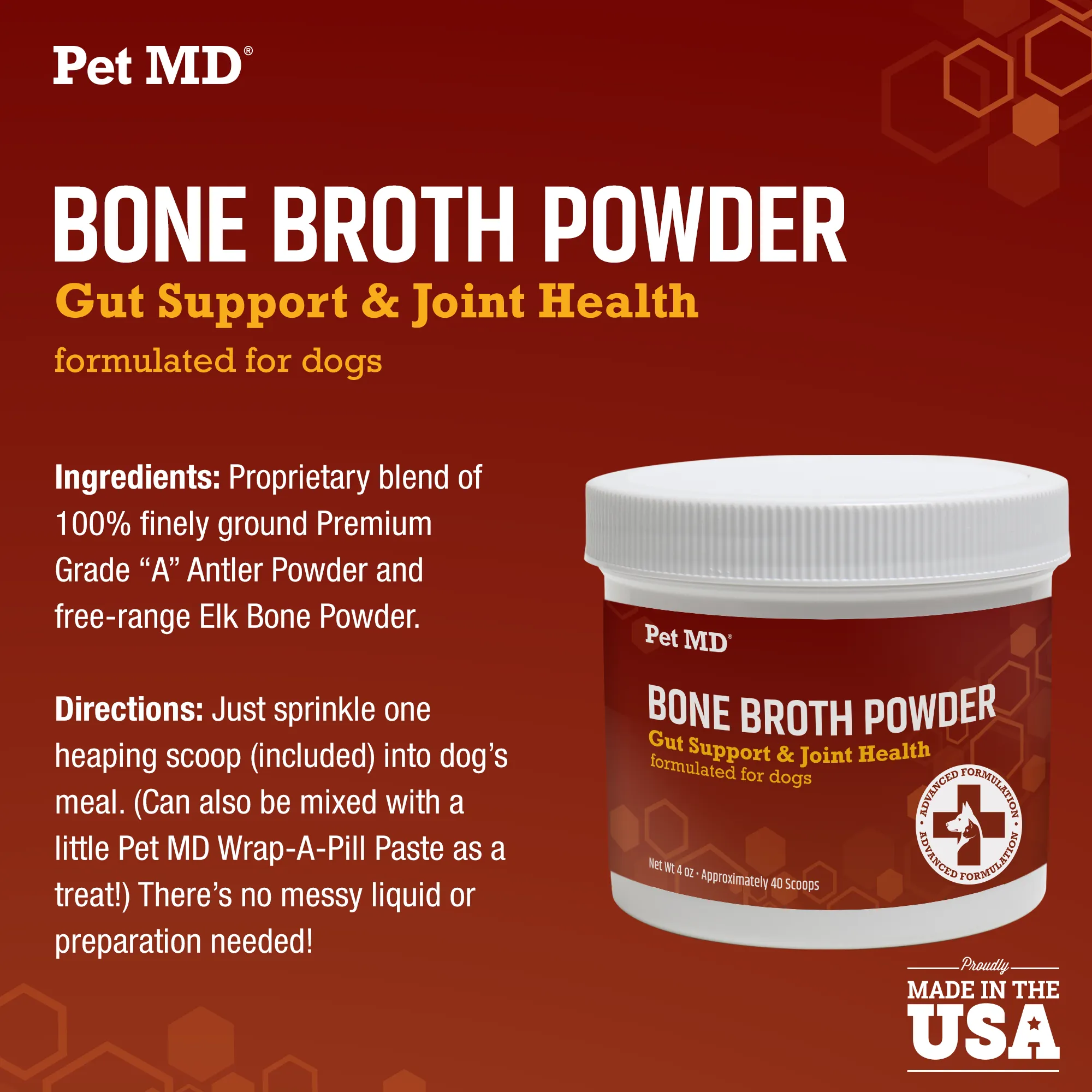 Bone Broth Powder for Dogs - 4 oz