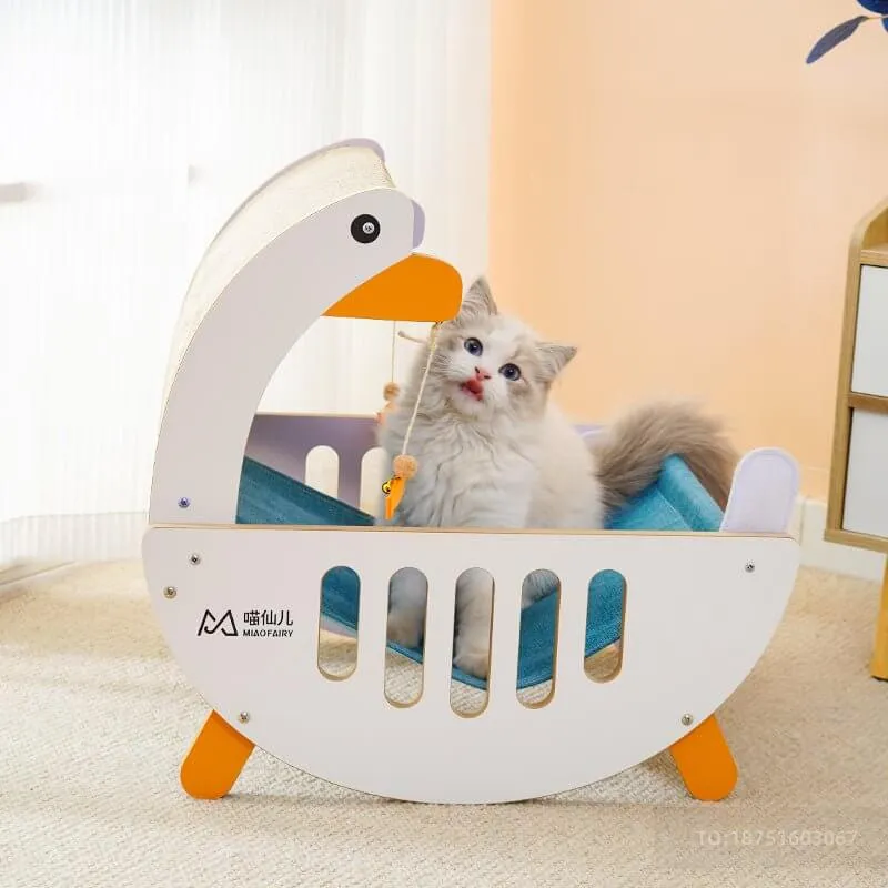 Cartoon Durable Cute Silly Goose Scratcher Cat Bed