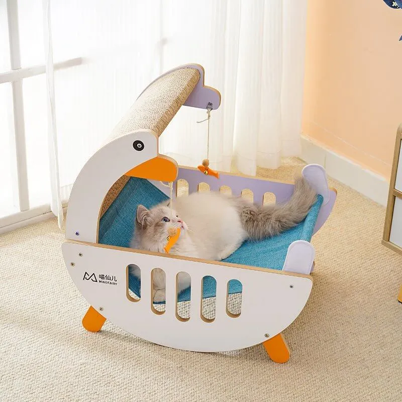 Cartoon Durable Cute Silly Goose Scratcher Cat Bed