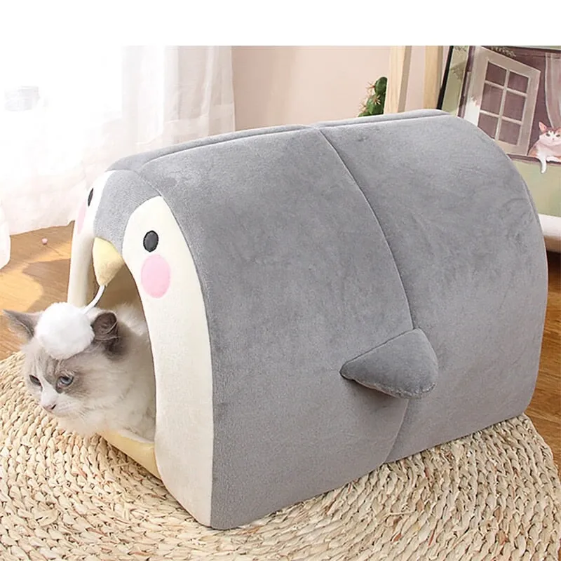 Cat Dog Beds Cave Happy Penguin Hideout