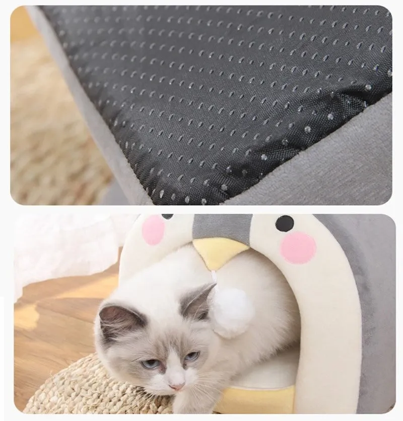 Cat Dog Beds Cave Happy Penguin Hideout