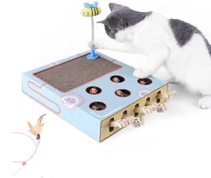 Cat Scratch pad,Interactive Cat Toys for Indoor,Spring Toys with Handle Funny Cat Stick