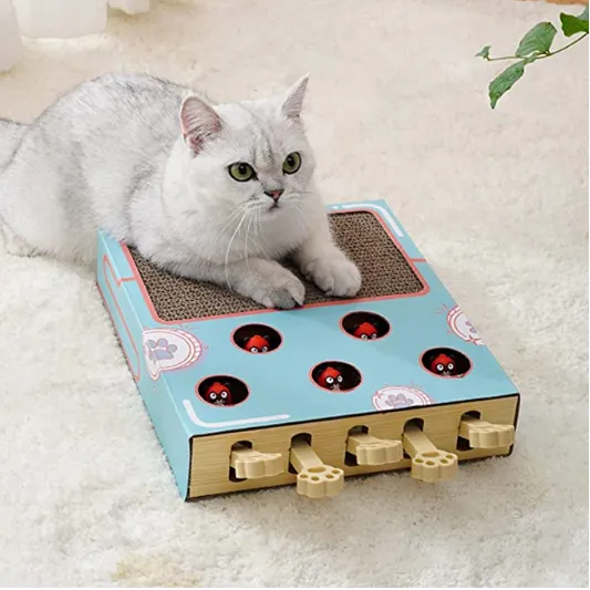 Cat Scratch pad,Interactive Cat Toys for Indoor,Spring Toys with Handle Funny Cat Stick