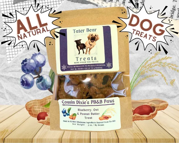 Cousin Dixie's PB&B Paws -  All Natural Home Baked Dog Treats