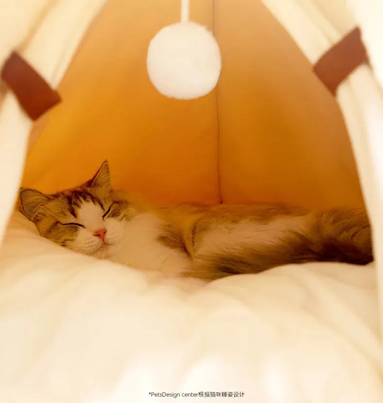 Cozy Pet Bed - Triangular Tent Design for Cats and Dogs