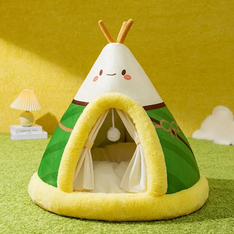 Cozy Pet Bed - Triangular Tent Design for Cats and Dogs