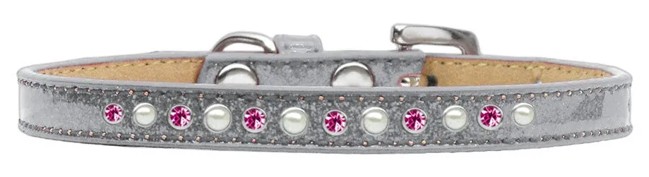 Dog, Puppy and Pet Ice Cream Collar, "Pearl & Pink Crystal Rimsets"