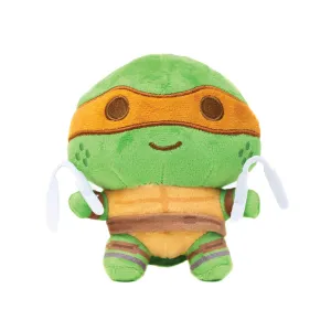 Dog Toy Squeaker Plush - Teenage Mutant Ninja Turtles Michelangelo Full Body Nunchucks Pose Orange by Buckle-Down