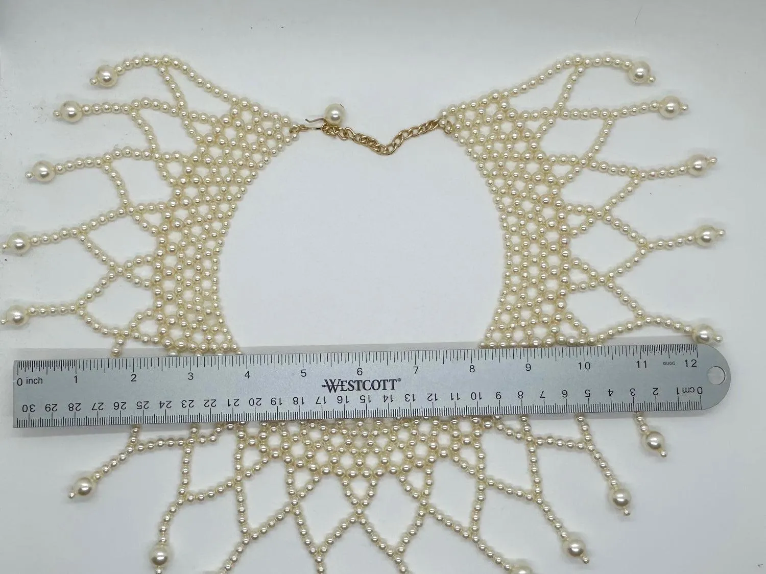 Elaborate Vintage Faux Pearl Necklace/ Collar