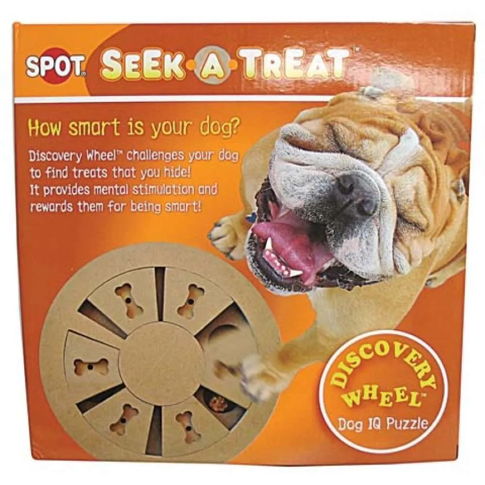 Ethical Pet SPOT Seek-A-Treat Discovery Wheel Dog IQ Puzzle Toy