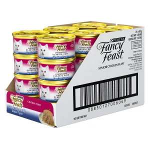 Fancy Feast Classic Pate Senior Chicken Feast Gourmet Wet Cat Food 85g x 24