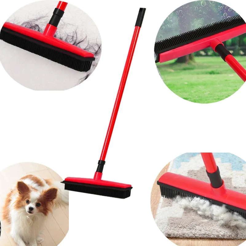 Floor Hair broom Dust Scraper  & Pet rubber Brush Carpet carpet cleaner Sweeper