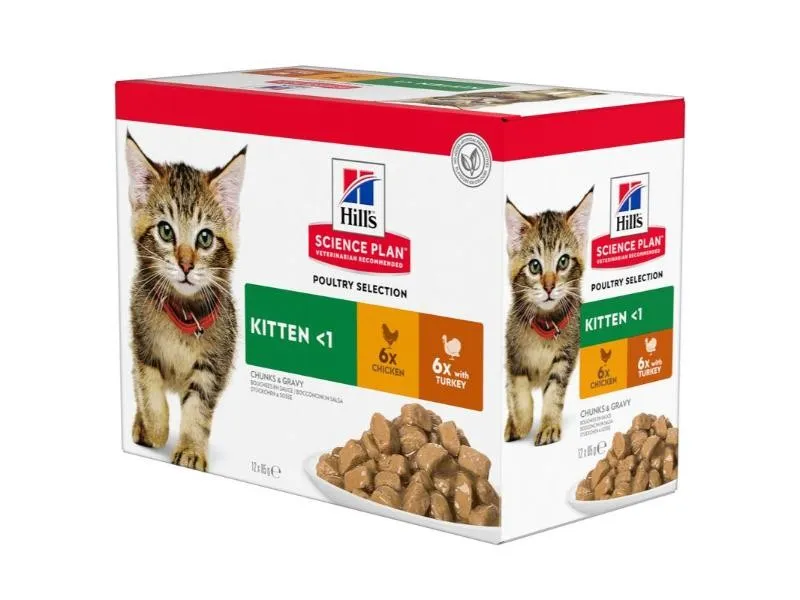 Hill's Science Plan Kitten Wet Multipack Chicken & Turkey 12x85g