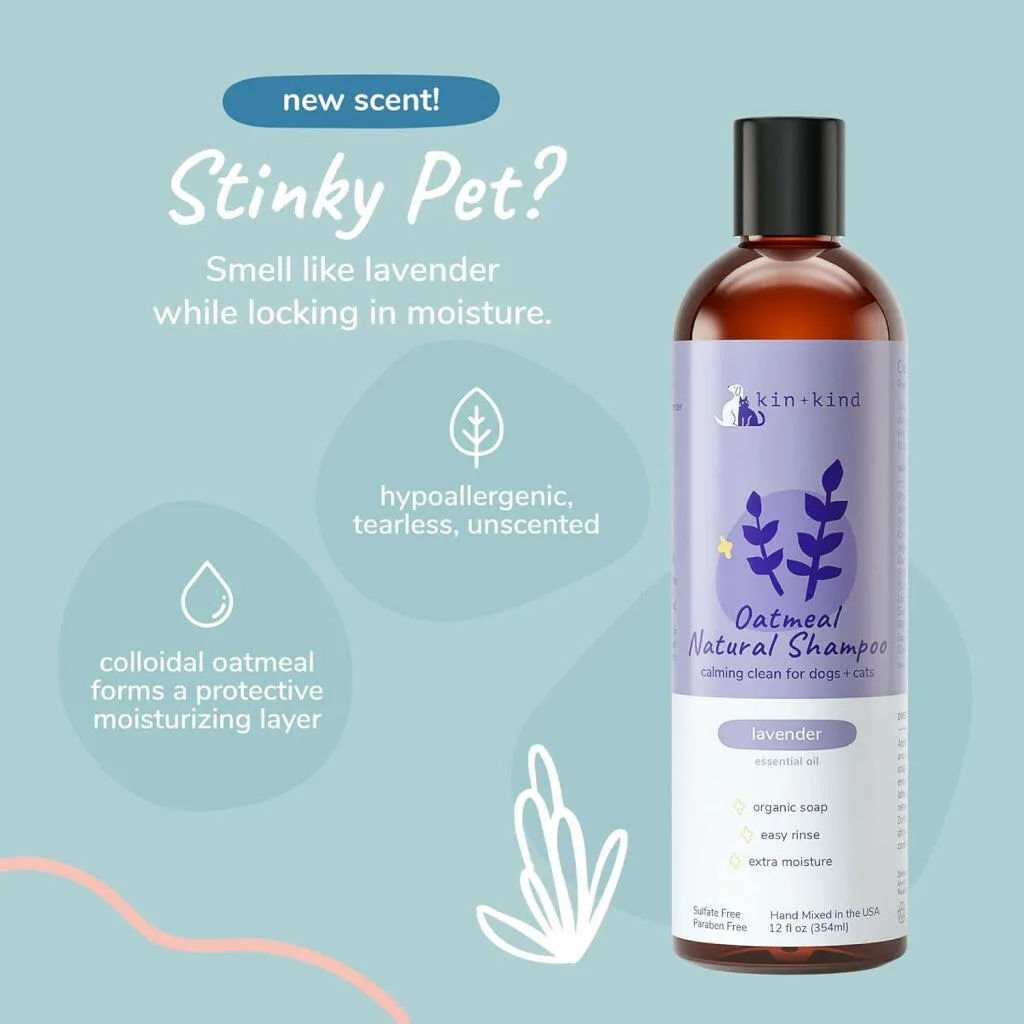 kin kind Oatmeal Natural Lavender Shampoo for Dogs & Cats (12 oz)