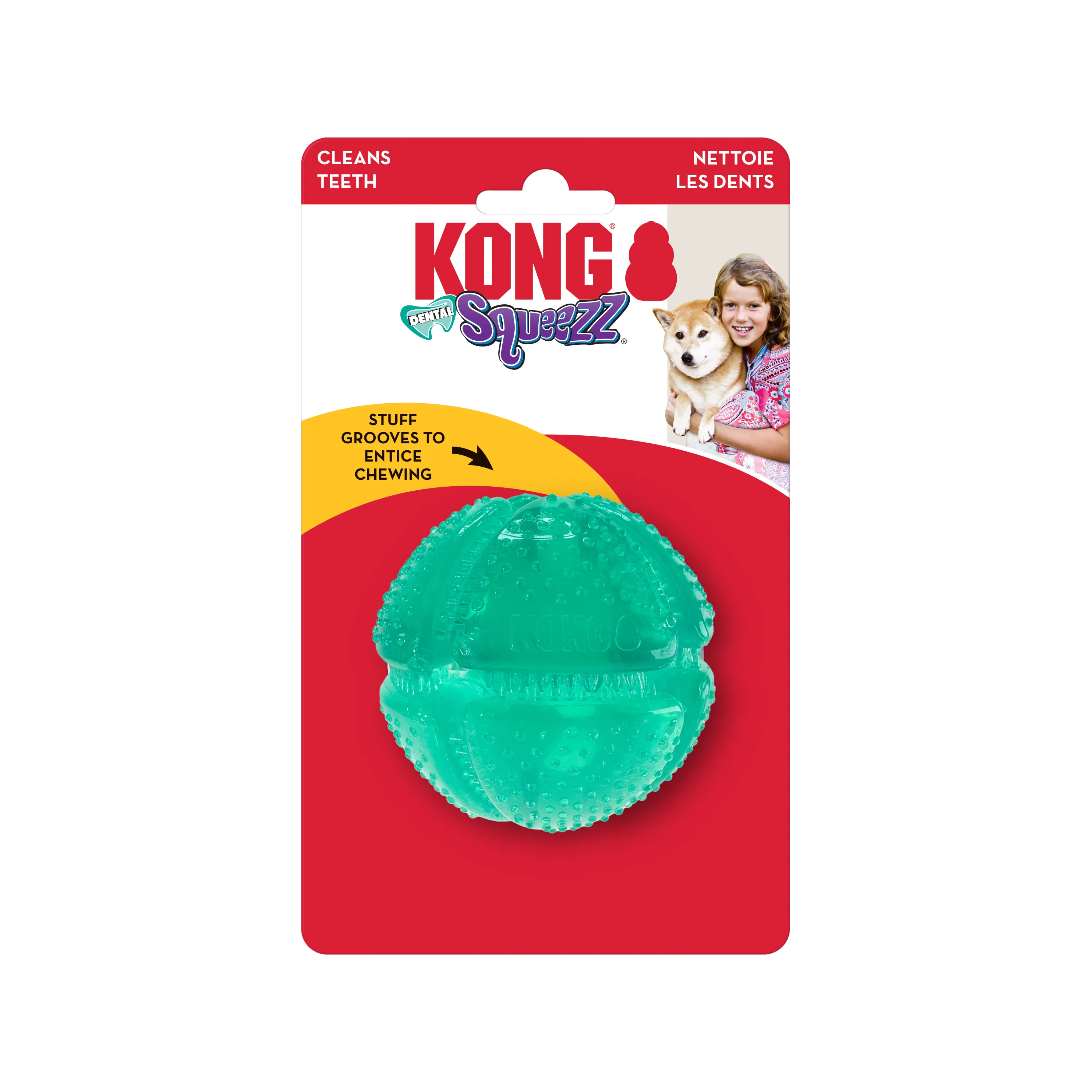 KONG Dental Squeezz Ball Dog Toy