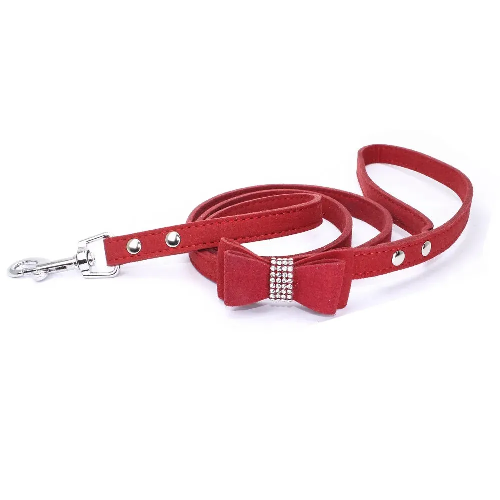 Luxurious Velvet Leather Pet Harness and Leash Set