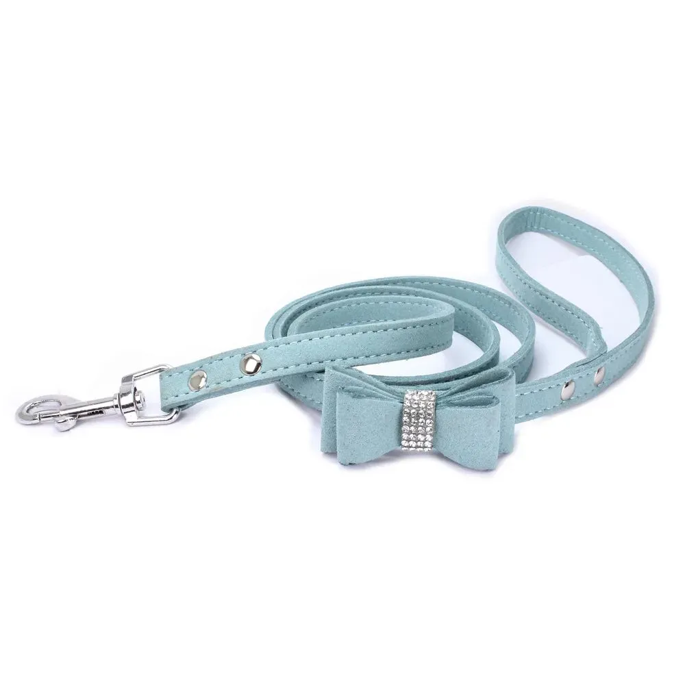 Luxurious Velvet Leather Pet Harness and Leash Set