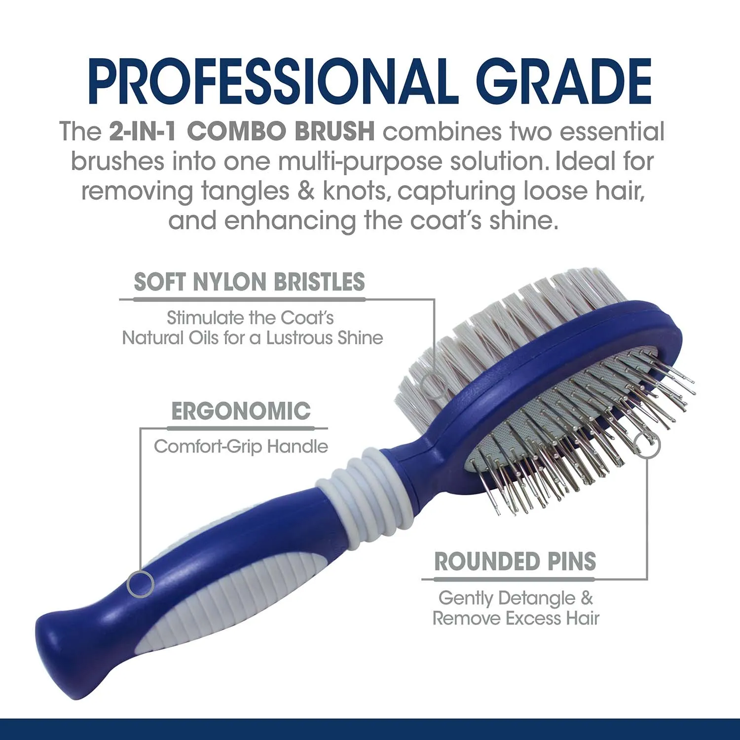 Magic Coat Professional Series 2-in-1 Combo Pin and Bristle Brush