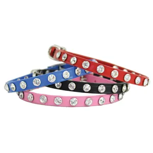 mini swarovski leather collars