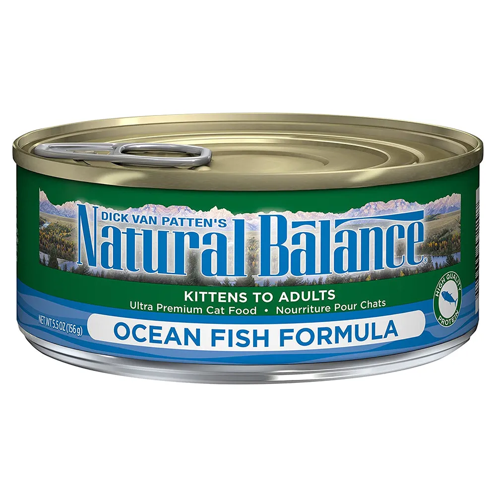 Natural Balance Original Ultra Premium Ocean Fish Canned Formula Wet Cat Food 5.5oz