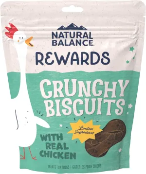 Natural Balance Rewards Crunchy Biscuits with Real Chicken Dog Treats, 14-oz