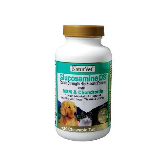 NaturVet Glucosamine Double Strength with MSM and Chondroitin 120cts