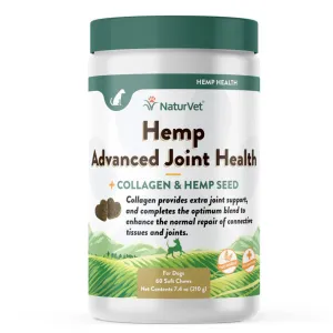 NaturVet Hemp Advanced Joint Health Soft Chews for Dogs