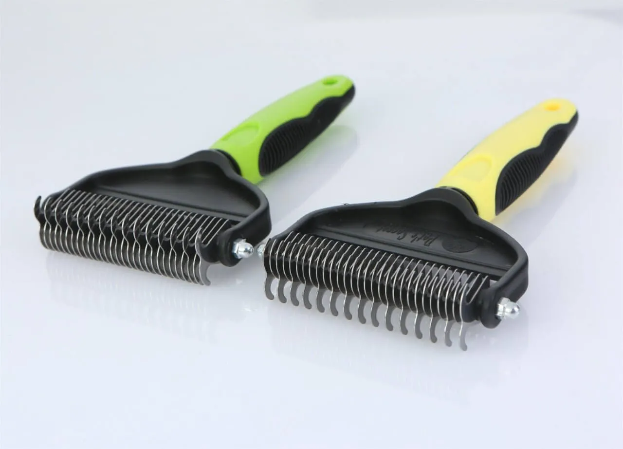 Pet Grooming Brush Double Sided Undercoat Rake for Shedding Hair Dogs Cats Comb