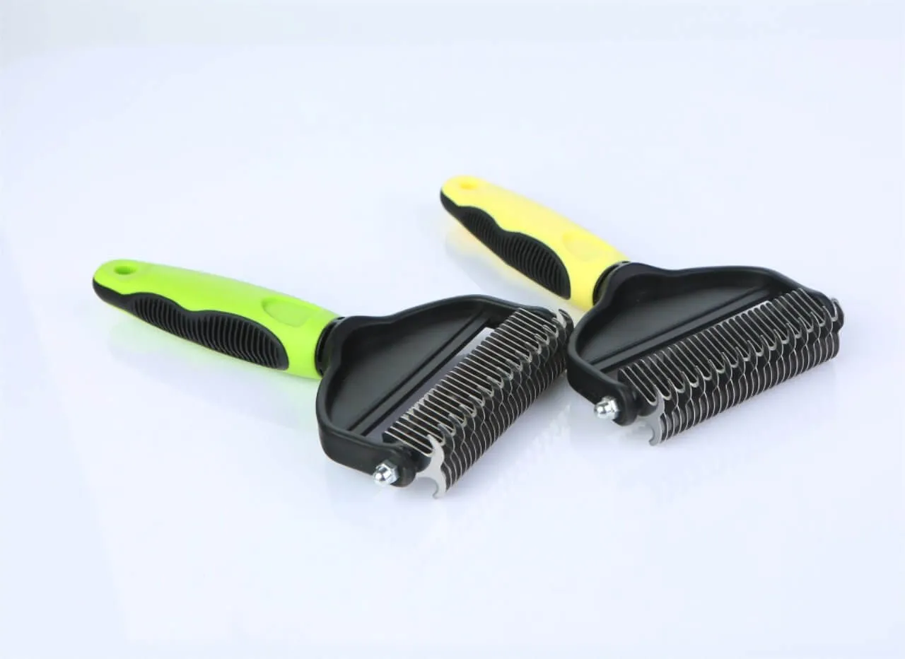 Pet Grooming Brush Double Sided Undercoat Rake for Shedding Hair Dogs Cats Comb