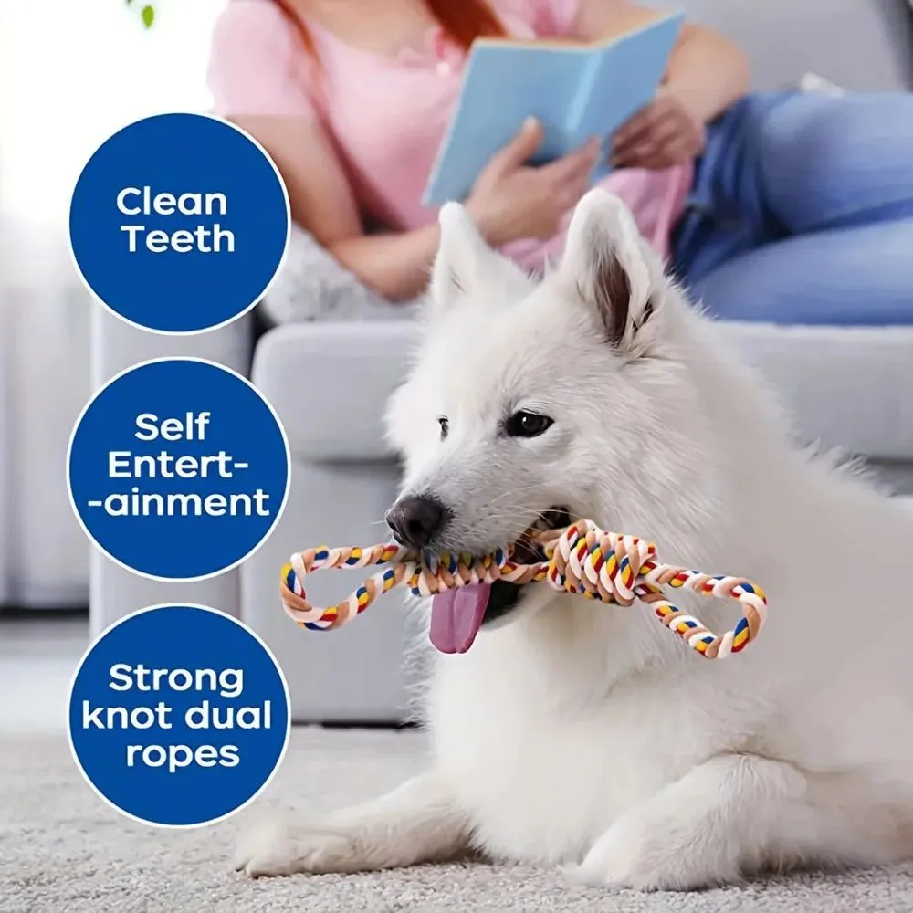 Pet Large Rope Knot Teeth Grinding Cleaning Cat Dog Interactive Chew Toy Training Supplies