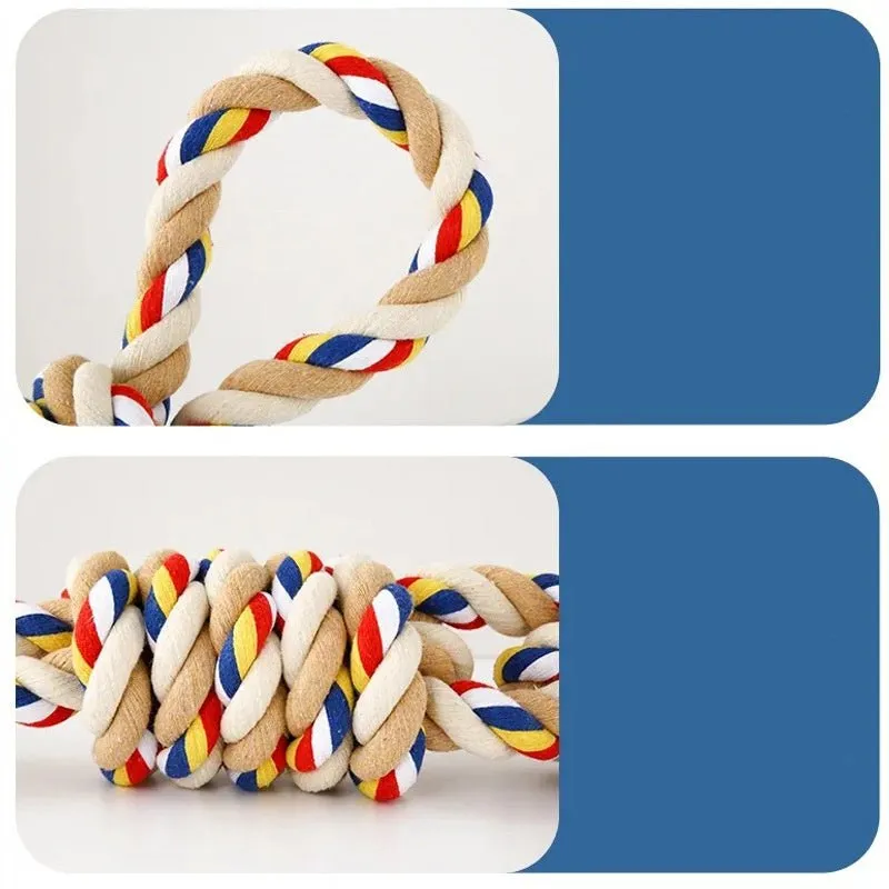 Pet Large Rope Knot Teeth Grinding Cleaning Cat Dog Interactive Chew Toy Training Supplies