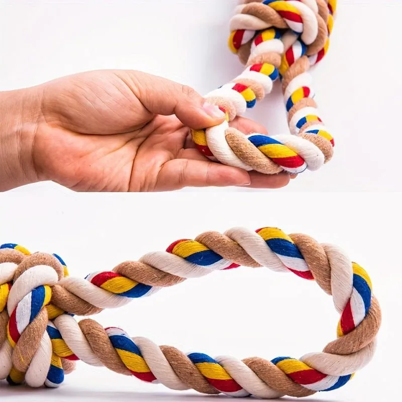 Pet Large Rope Knot Teeth Grinding Cleaning Cat Dog Interactive Chew Toy Training Supplies