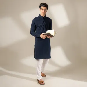 Polo Republica Knitted Pique Kurta with Button-Down Collars