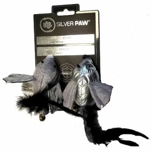 Silver Paw Plush Bird Cat Toy 2 pack