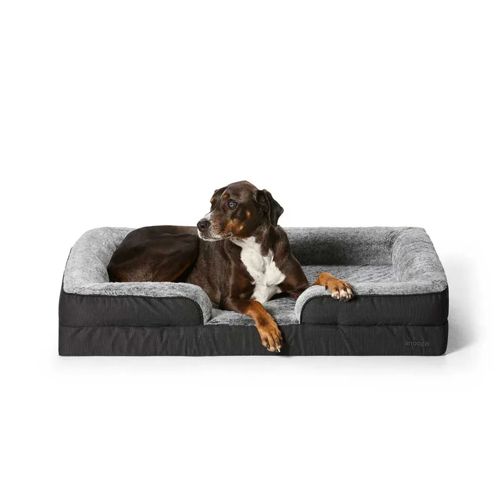 Snooza Tuff Ortho Retreat Dog Bed Black/Chinchilla Extra Large^^^