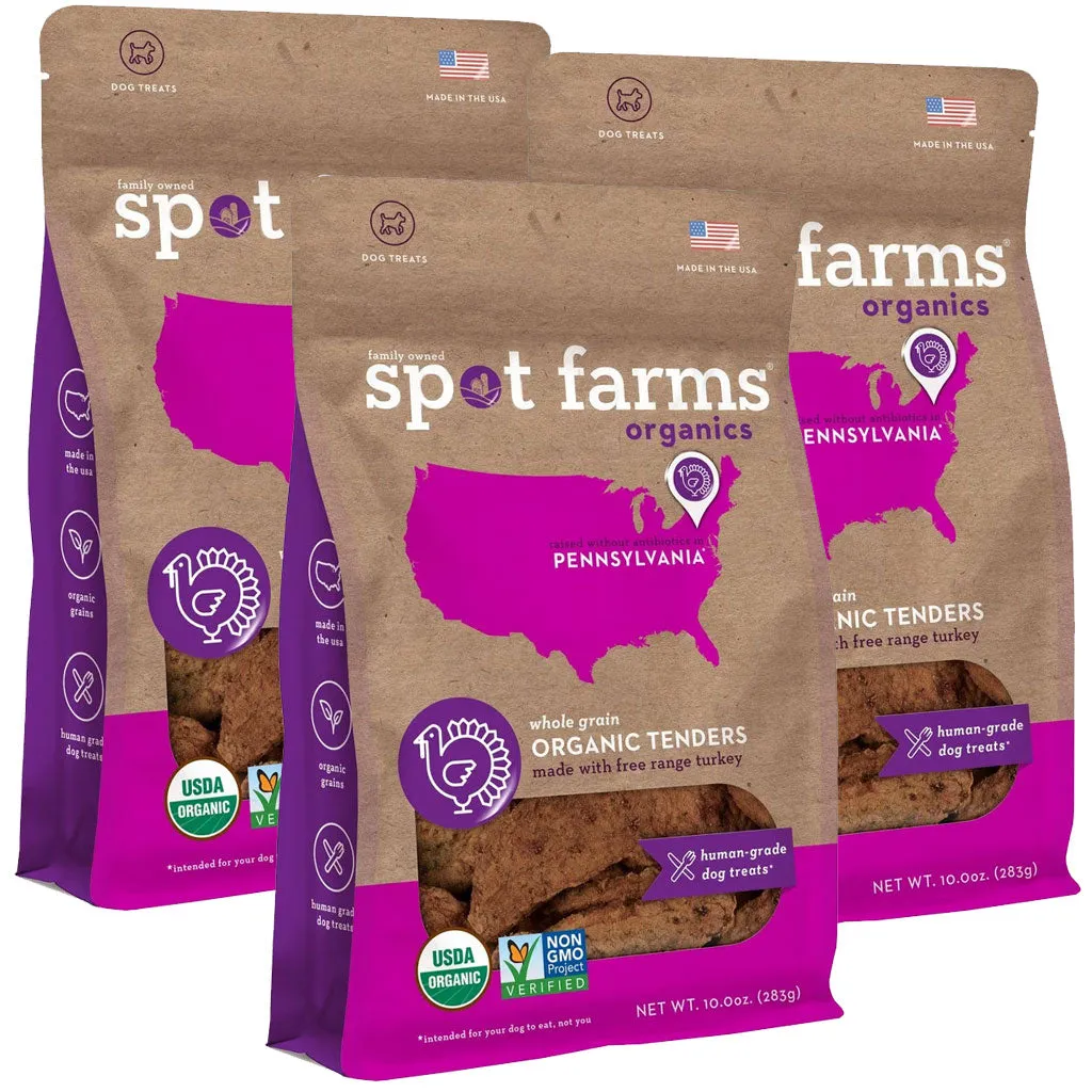 Spot Farms Organic Turkey Tenders Dog Treats, 10-oz