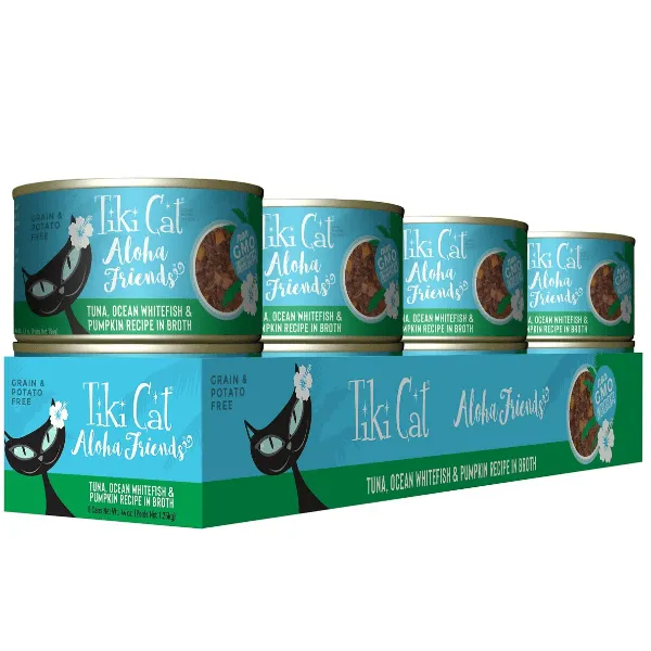 Tiki Cat Aloha Friends Tuna, Ocean Whitefish & Pumpkin Recipe Canned Cat Food