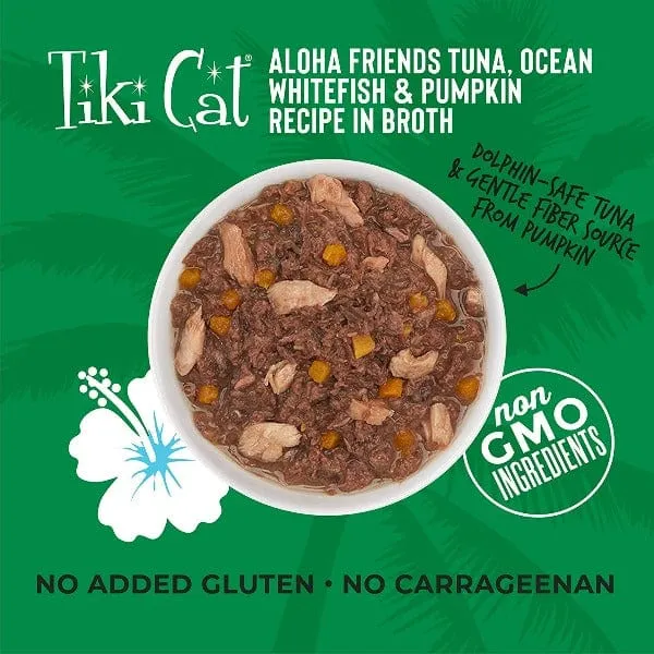 Tiki Cat Aloha Friends Tuna, Ocean Whitefish & Pumpkin Recipe Canned Cat Food