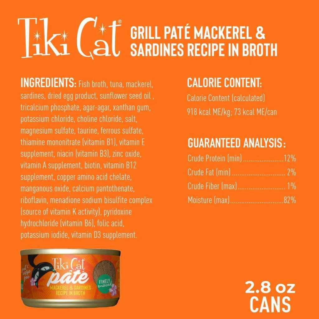 Tiki Cat Mackerel & Sardine Pate (2.8 oz x 12 cans)