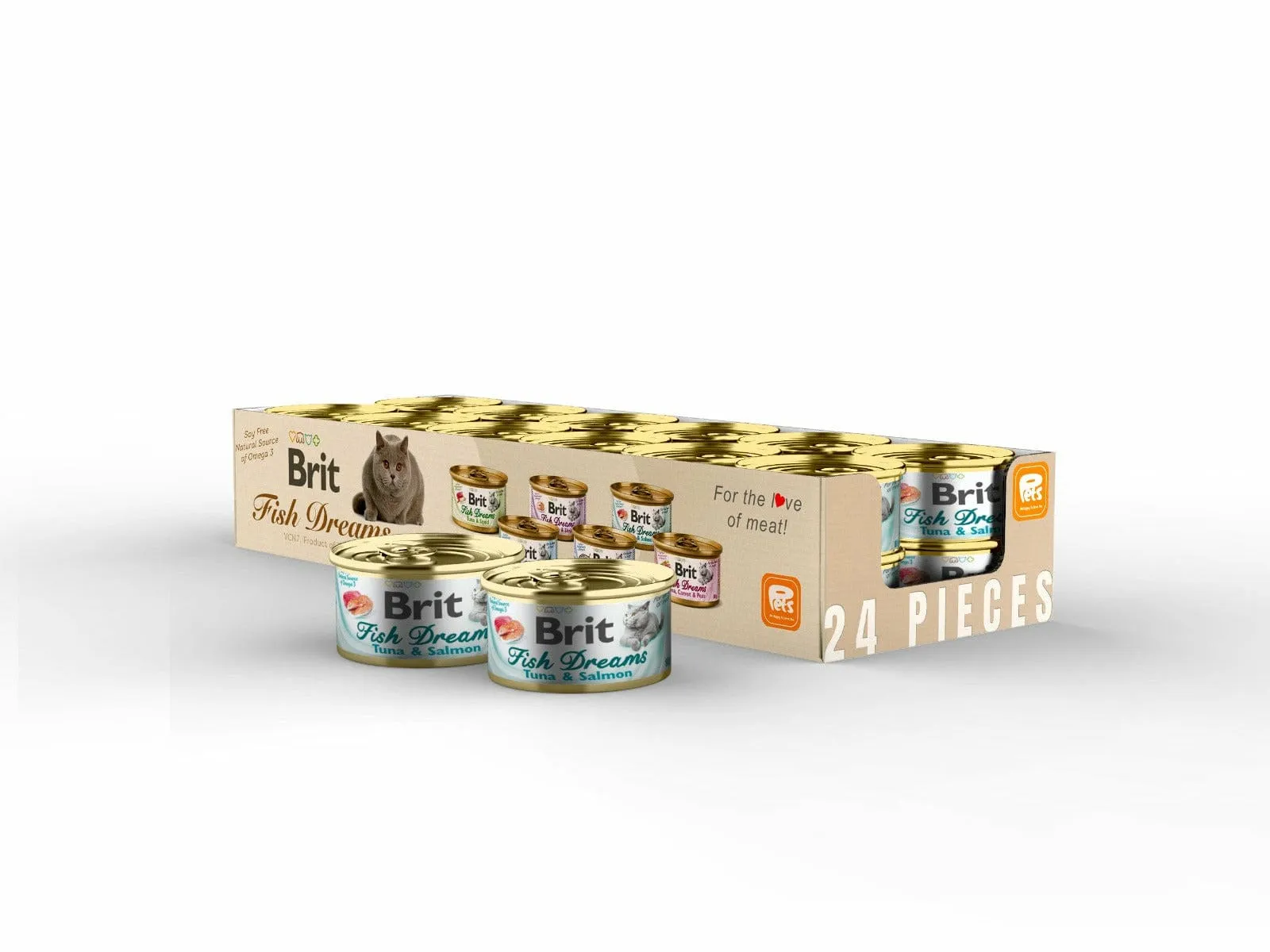 Tuna & Salmon Box 80gx24pcs Brit  Dreams