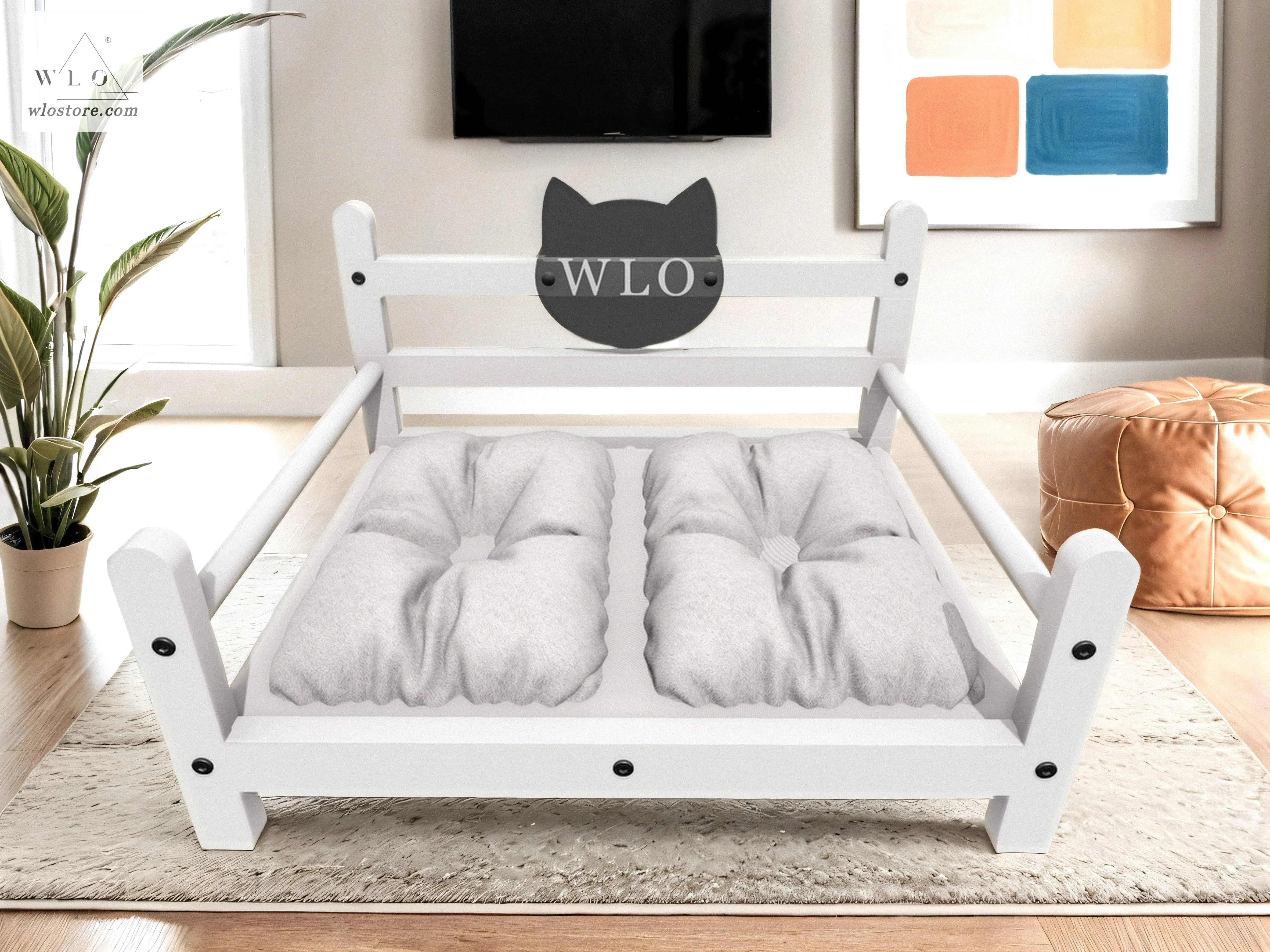 WLO® White Basic Modern Cat Bed